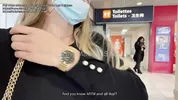 STRANGER CHALLENGE - I ask a stranger to fuck me in the toilets of the Paris airport
