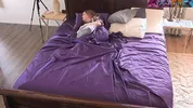 Stepson sneaks into stepmom's bed and surprise fucks her in the butt while dad is in the shower