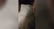 Homewrecker Sucks Fucks and takes Facial in the Wedding Dress his Wife wore